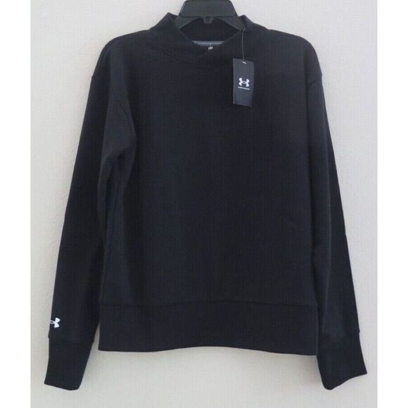 Under Armour 1360771 001 Women's Sz S Black Stadium Crew Pullover Sweatshirt - Picture 1 of 4
